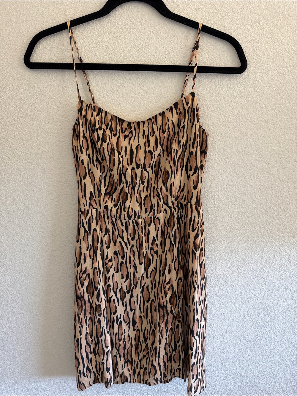 Aritzia Leopard Print Mini Dress in Tan and Black